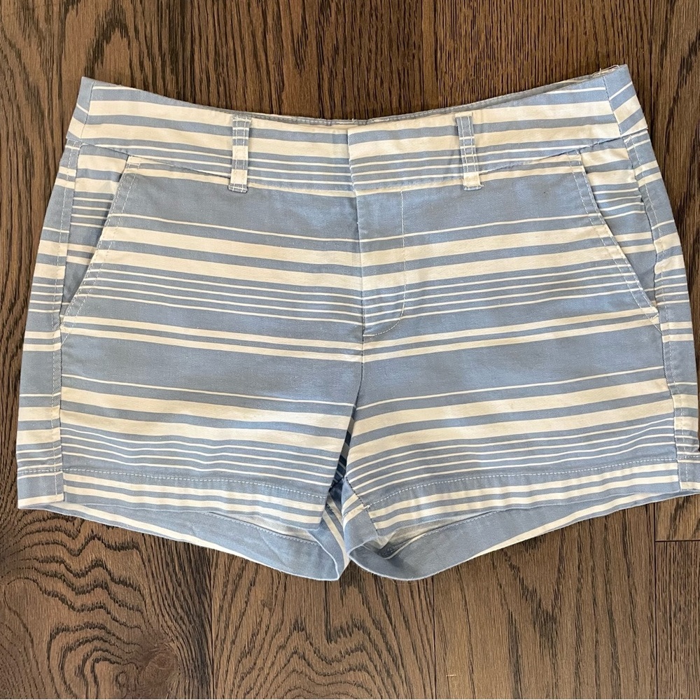 Striped Blue and White Women's Shorts